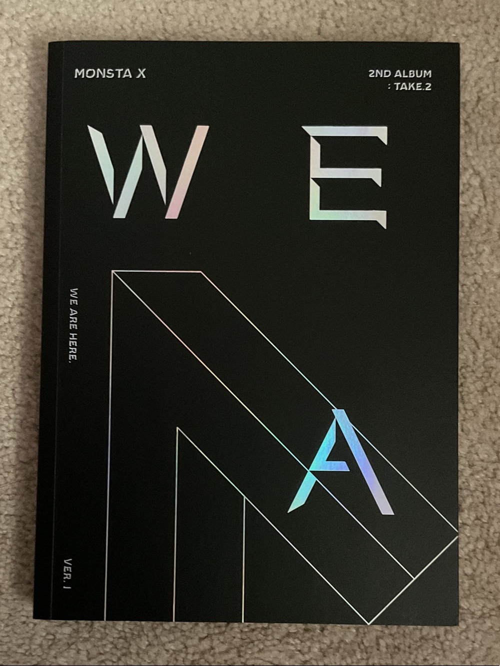 MONSTA X "WE ARE HERE" 2nd Album Take.2 - Holographic Black Cover